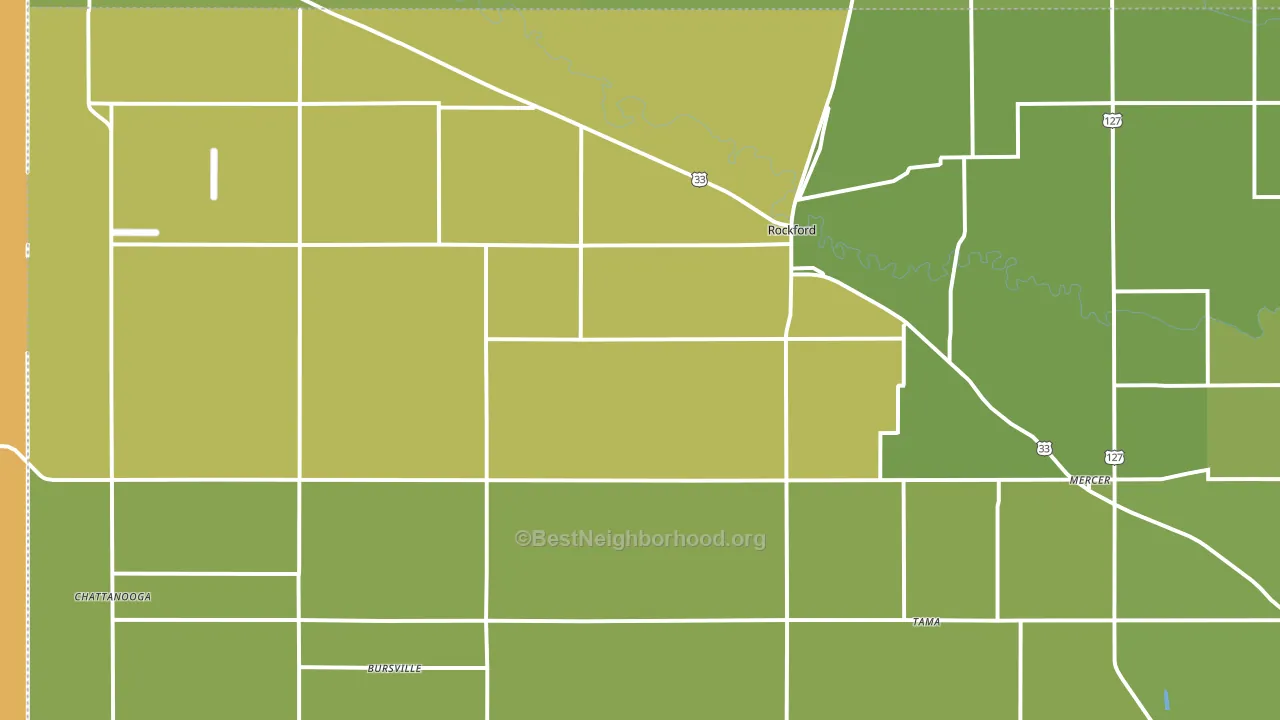 Rockford, OH block-group voter-turnout map