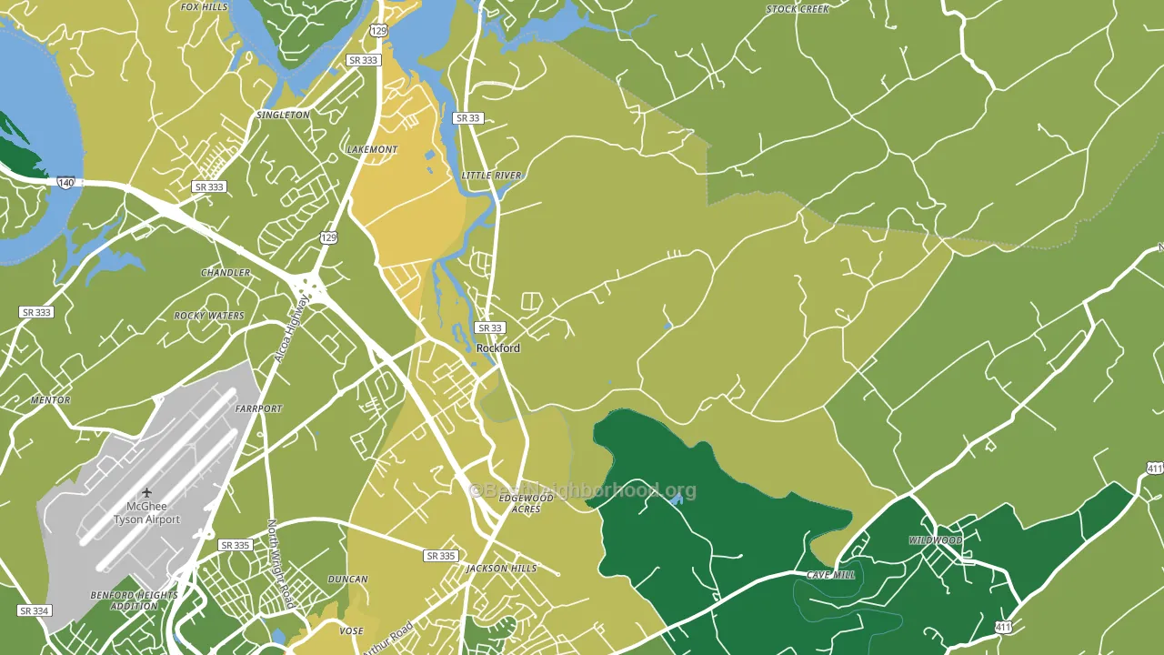 Rockford, TN block-group voter-turnout map