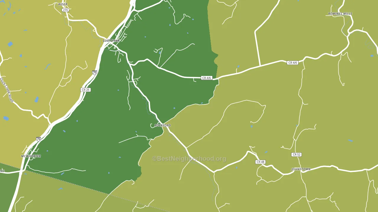 Rockford, WV block-group voter-turnout map