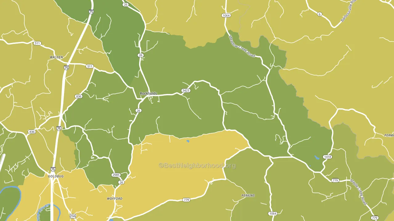 Rockholds, KY block-group voter-turnout map