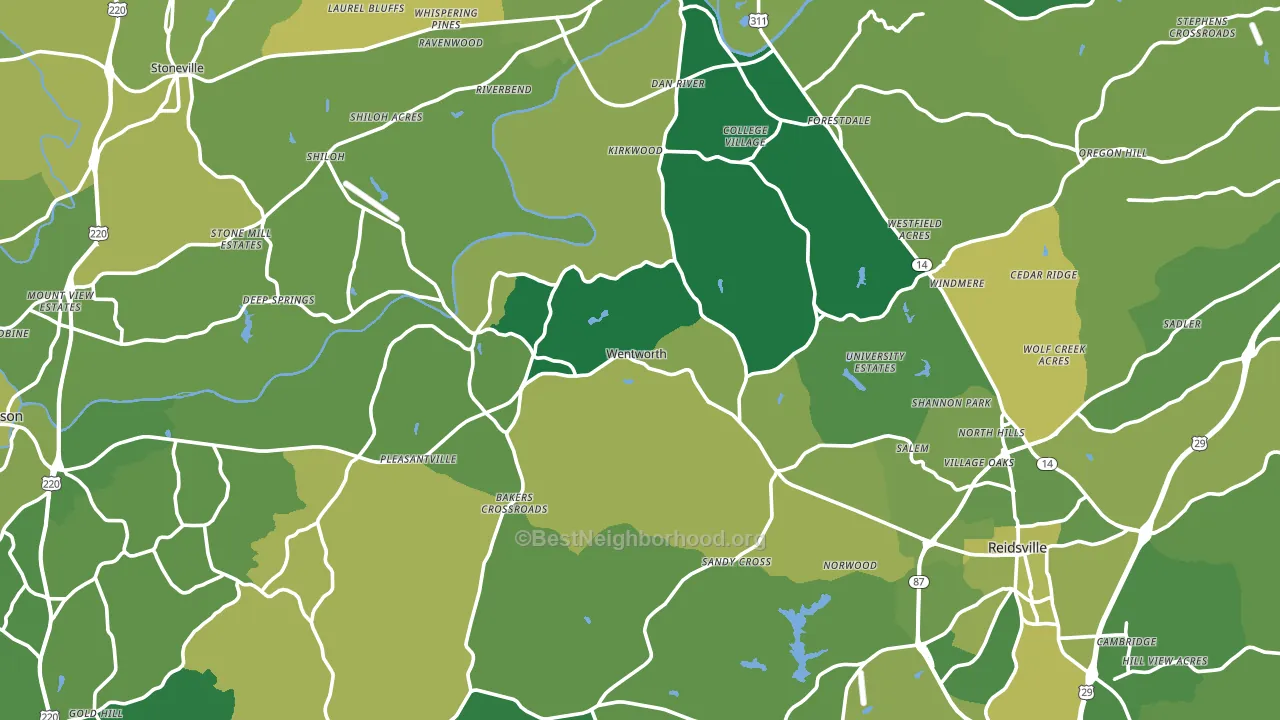 Rockingham County, NC block-group voter-turnout map