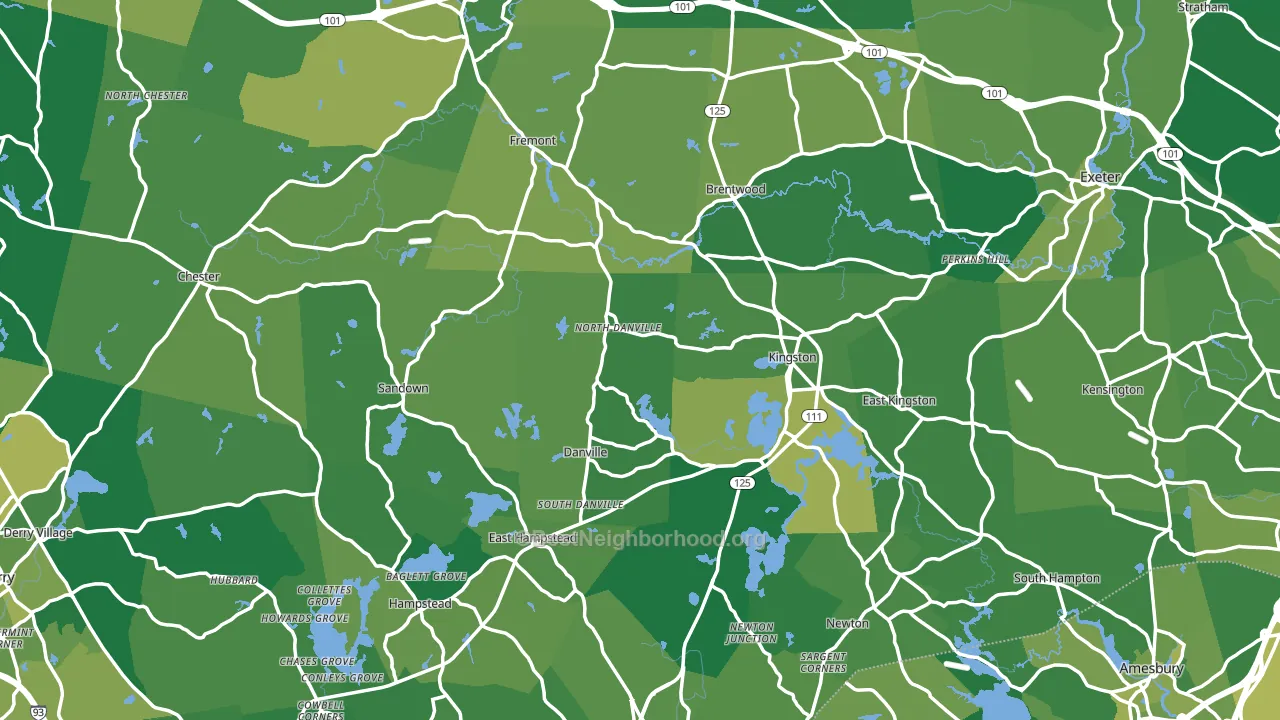 Rockingham County, NH block-group voter-turnout map
