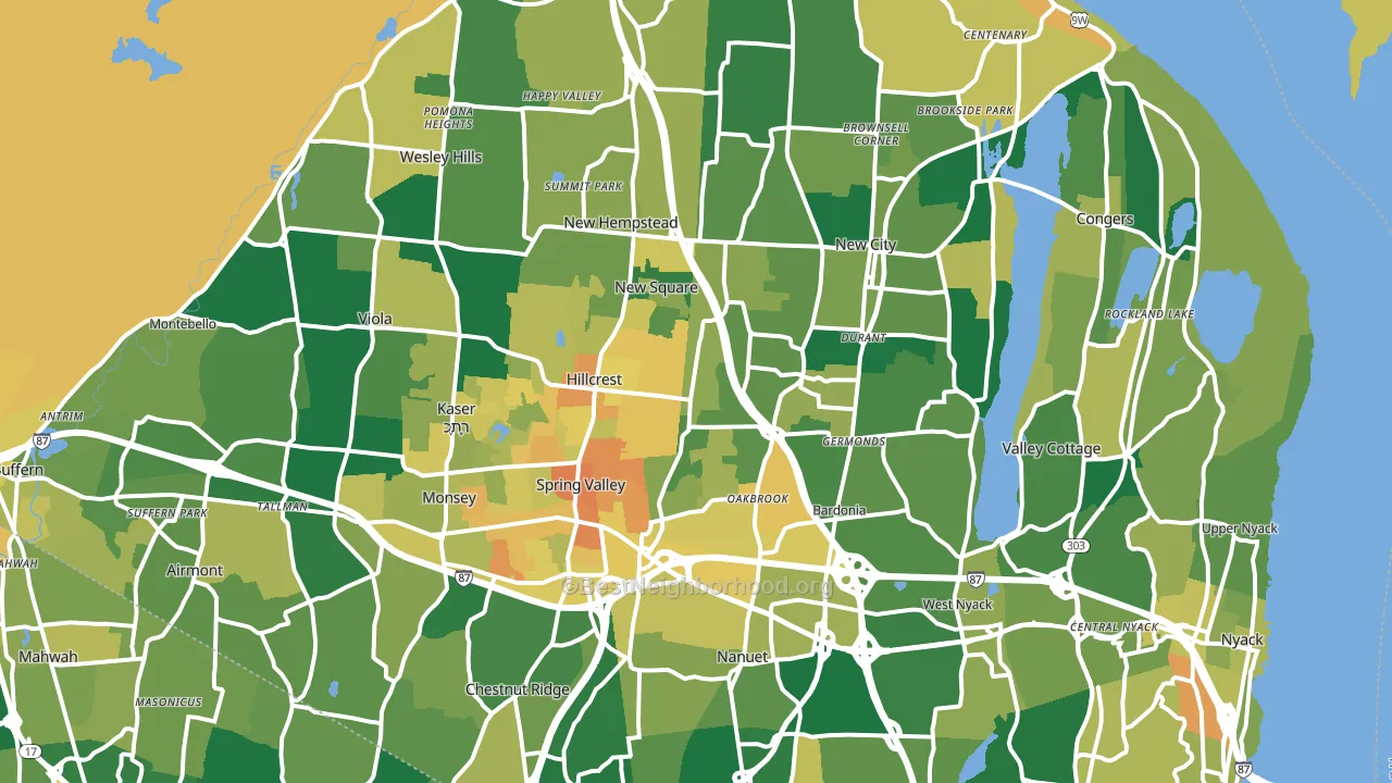 Rockland County, NY block-group voter-turnout map