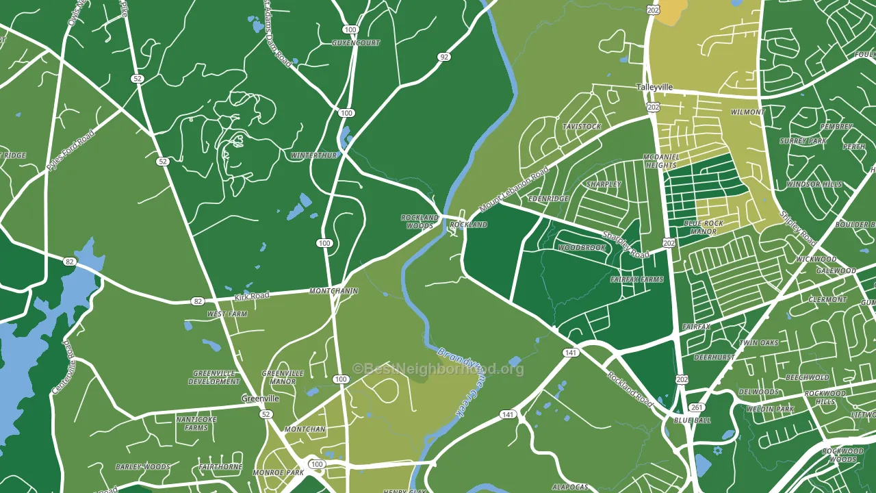 Rockland, DE block-group voter-turnout map
