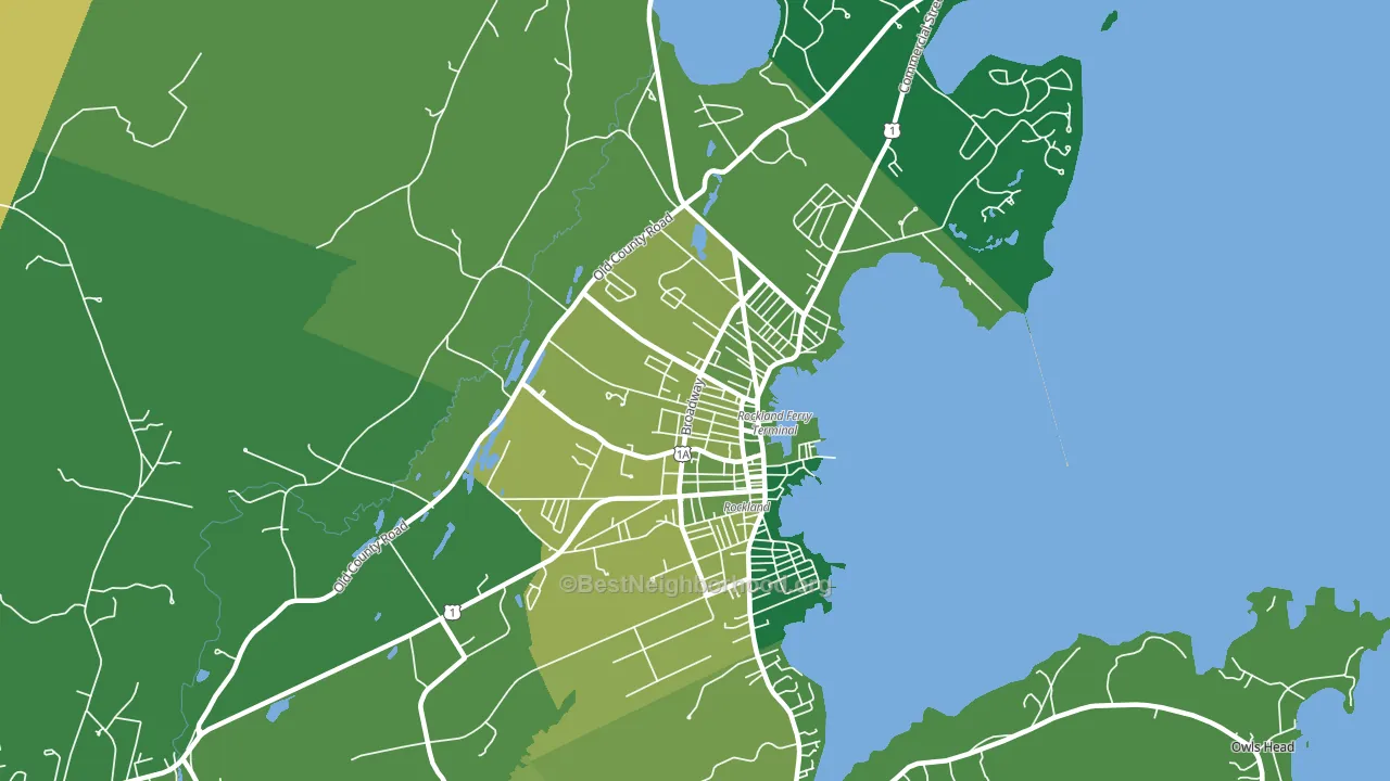 Rockland, ME block-group voter-turnout map