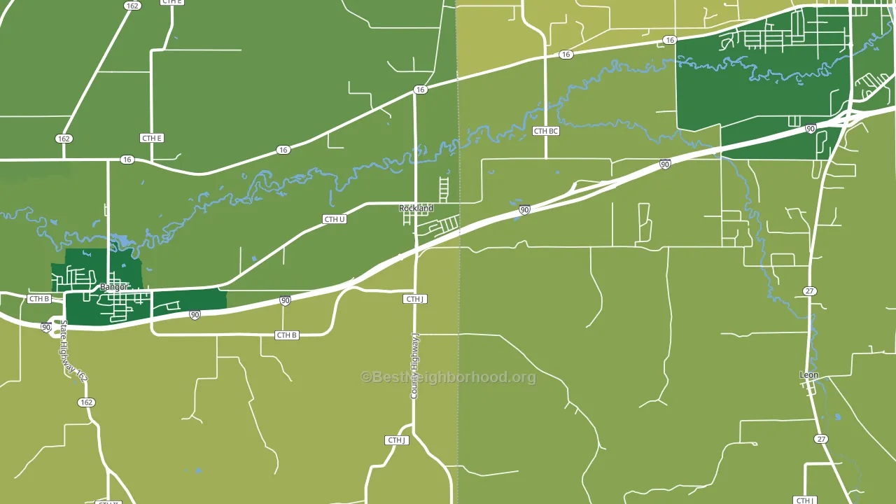 Rockland, WI block-group voter-turnout map