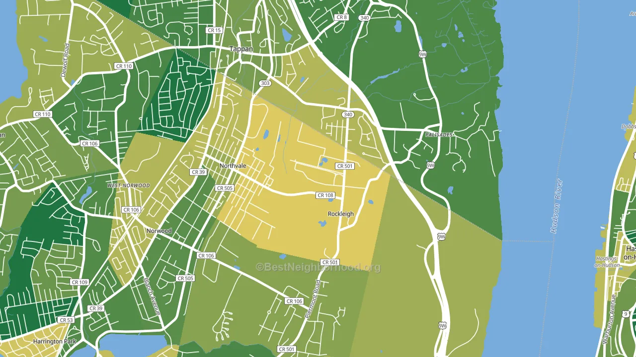 Rockleigh, NJ block-group voter-turnout map