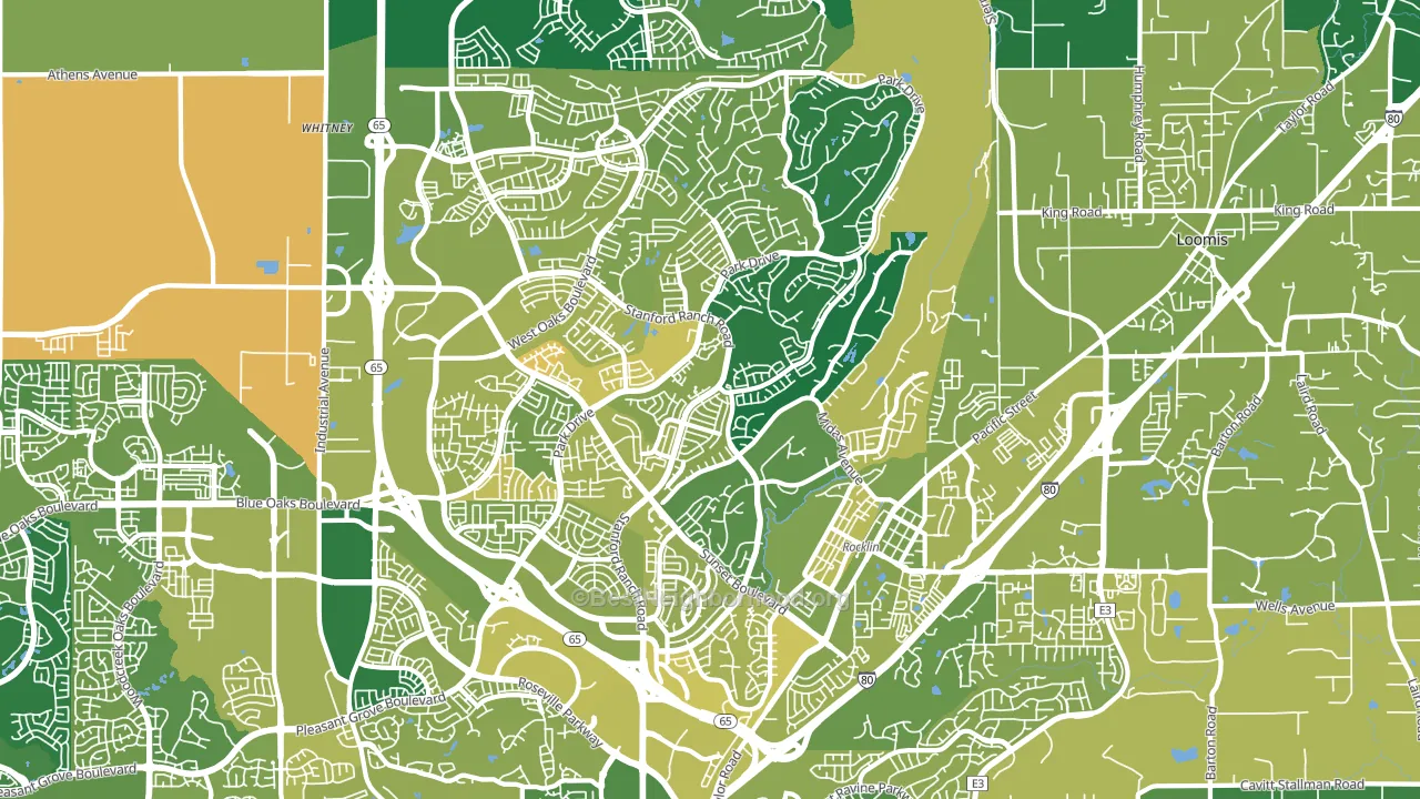 Rocklin, CA block-group voter-turnout map