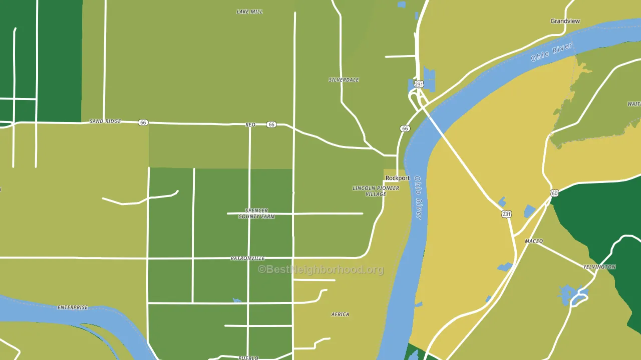Rockport, IN block-group voter-turnout map