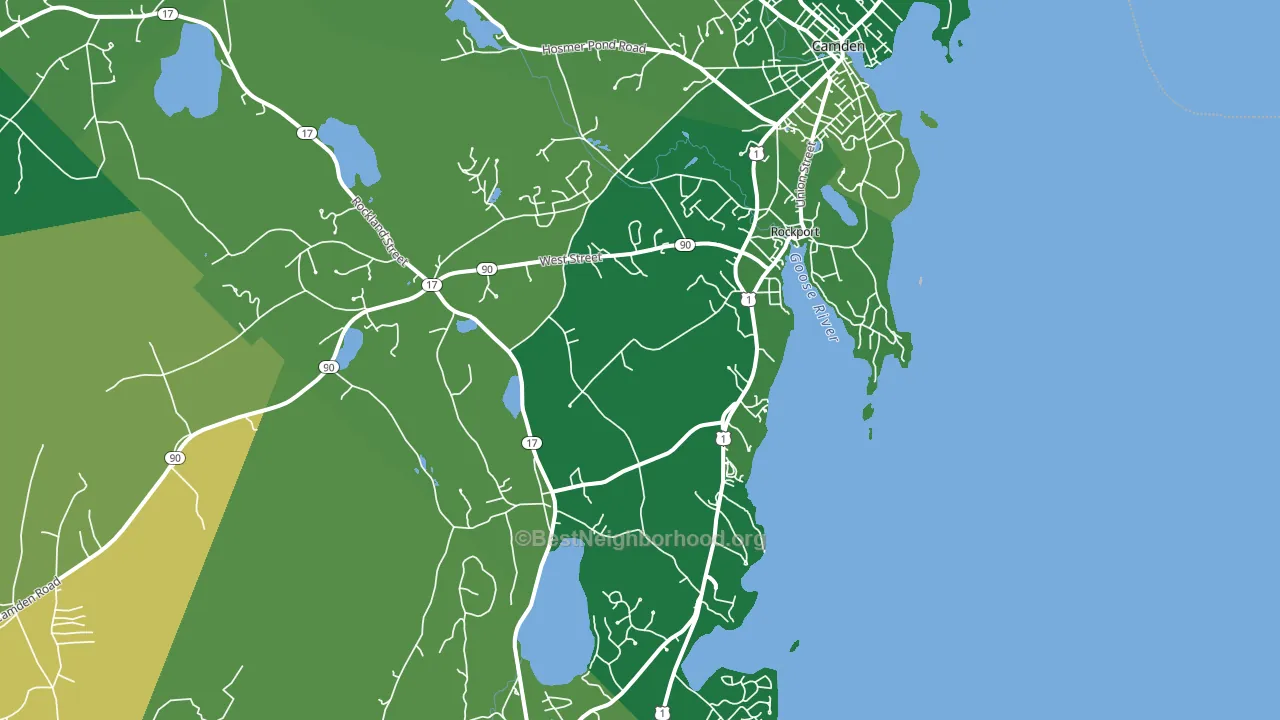 Rockport, ME block-group voter-turnout map