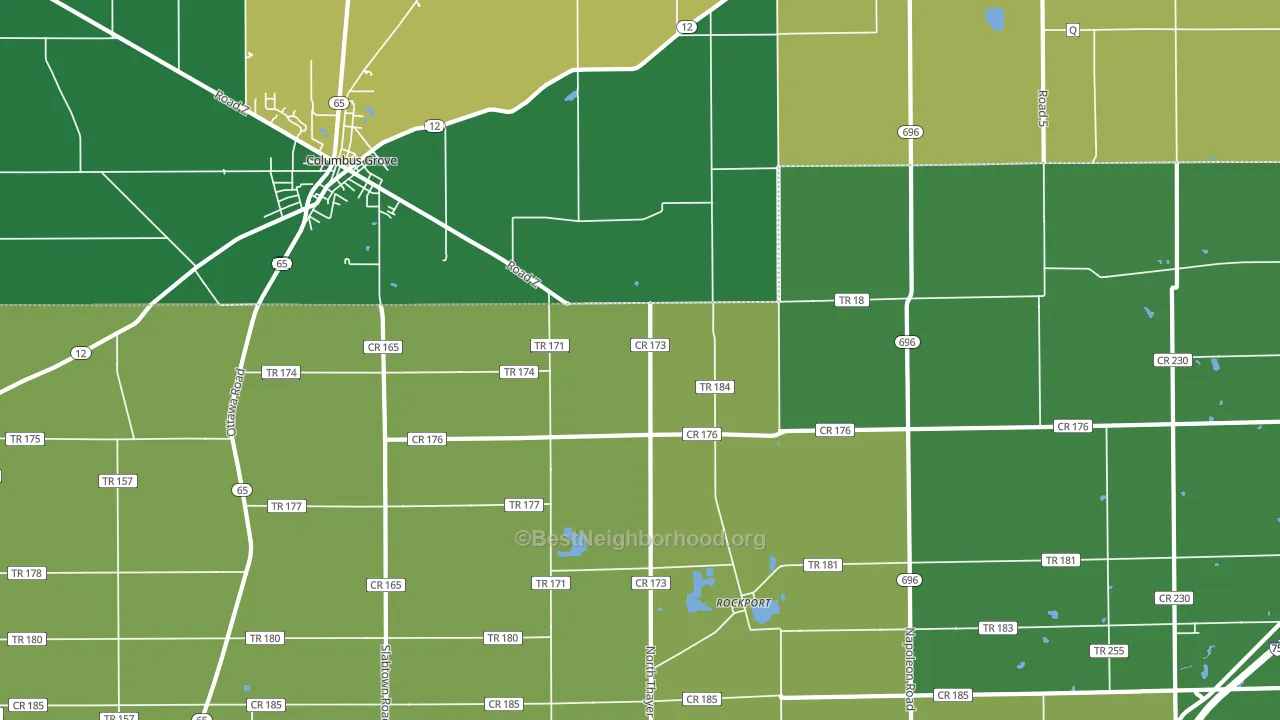 Rockport, OH block-group voter-turnout map