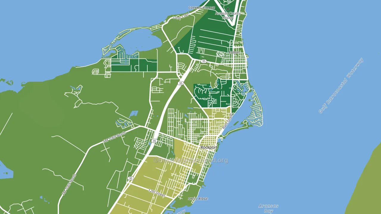 Rockport, TX block-group voter-turnout map