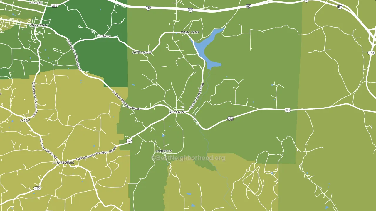 Rockton, PA block-group voter-turnout map