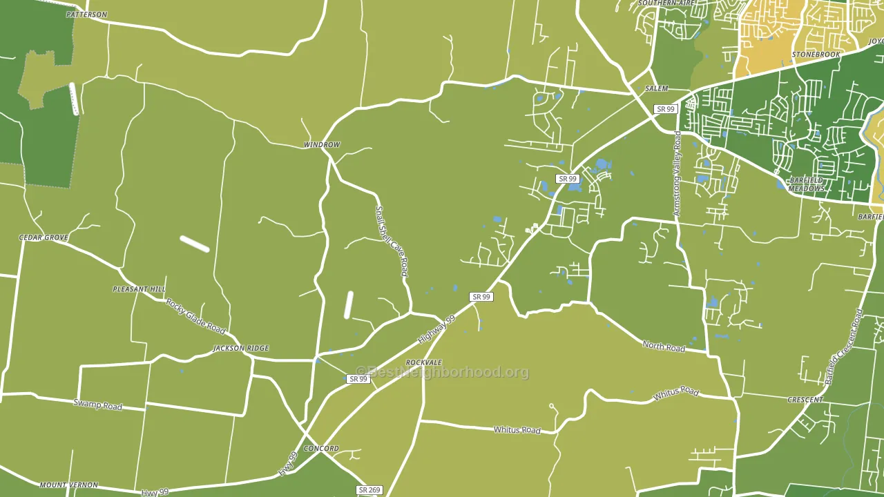 Rockvale, TN block-group voter-turnout map