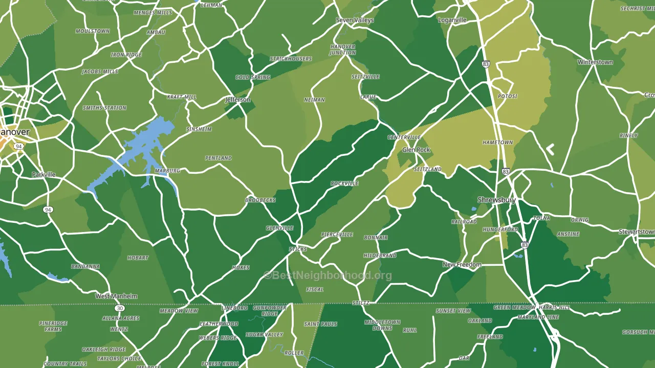 Rockville, PA block-group voter-turnout map