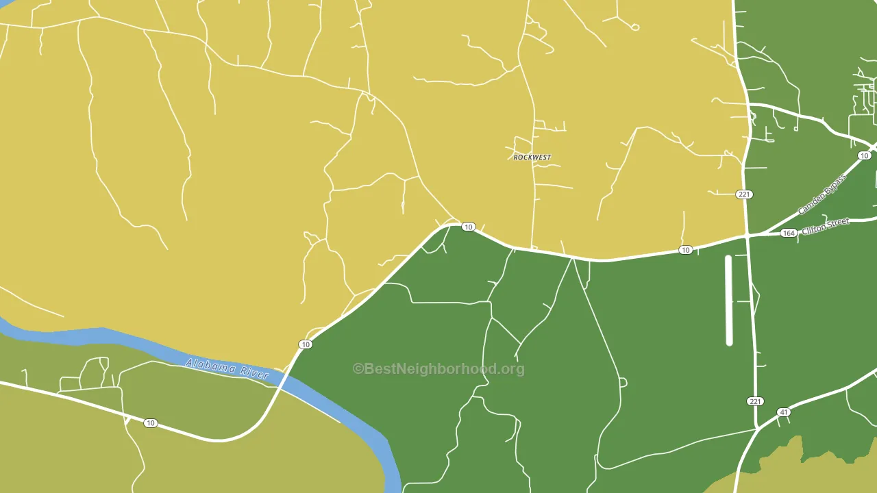 Rockwest, AL block-group voter-turnout map