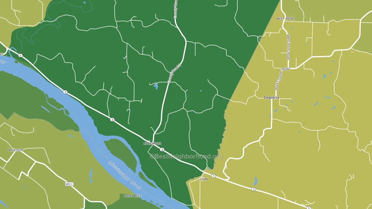 Rockwood, IL block-group voter-turnout map