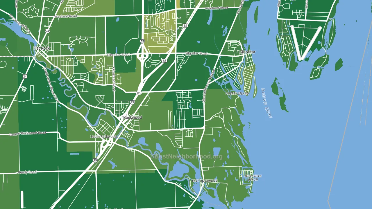 Rockwood, MI block-group voter-turnout map