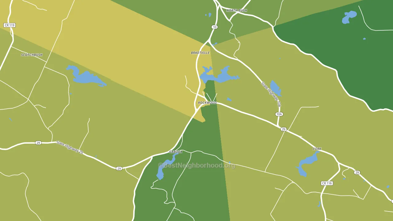 Rockwood, NY block-group voter-turnout map