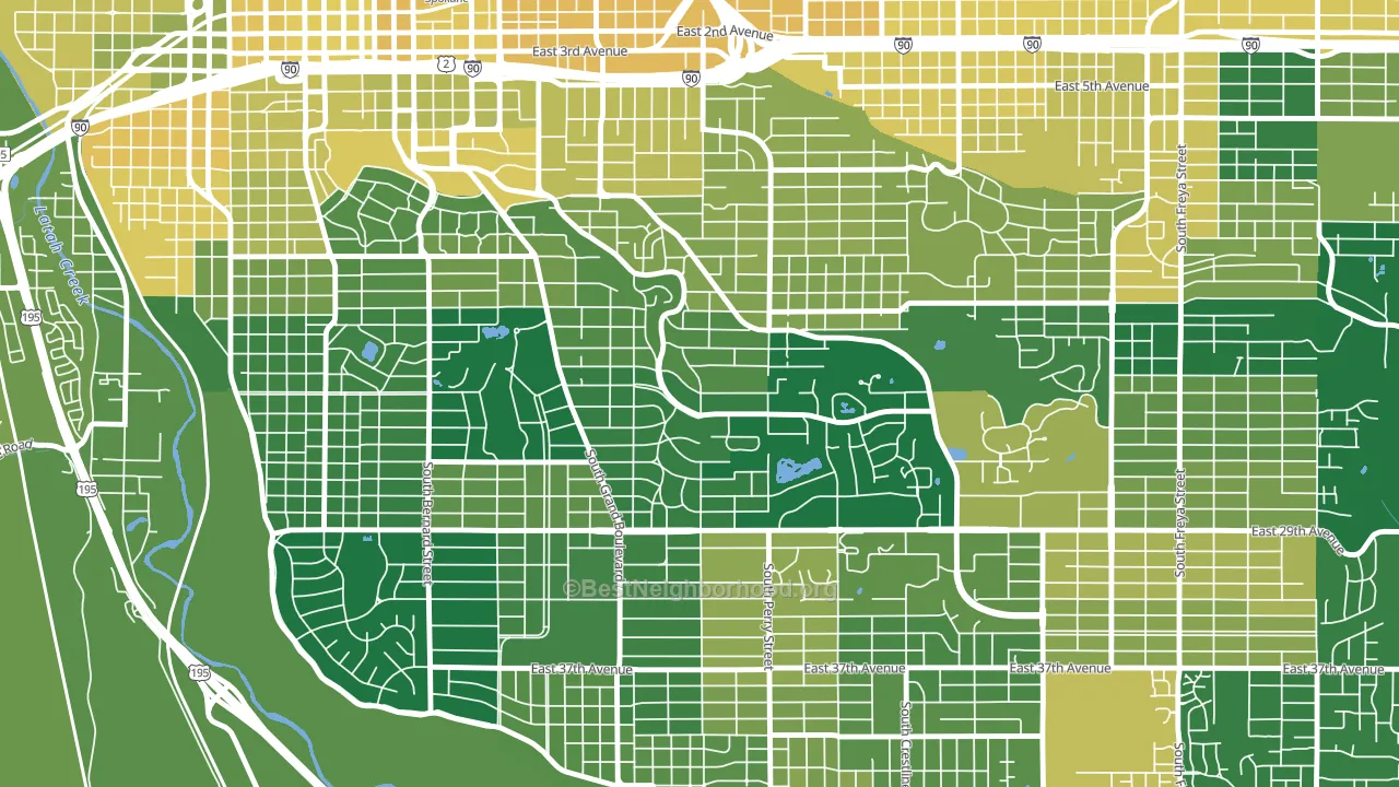 Rockwood, Spokane, WA block-group voter-turnout map