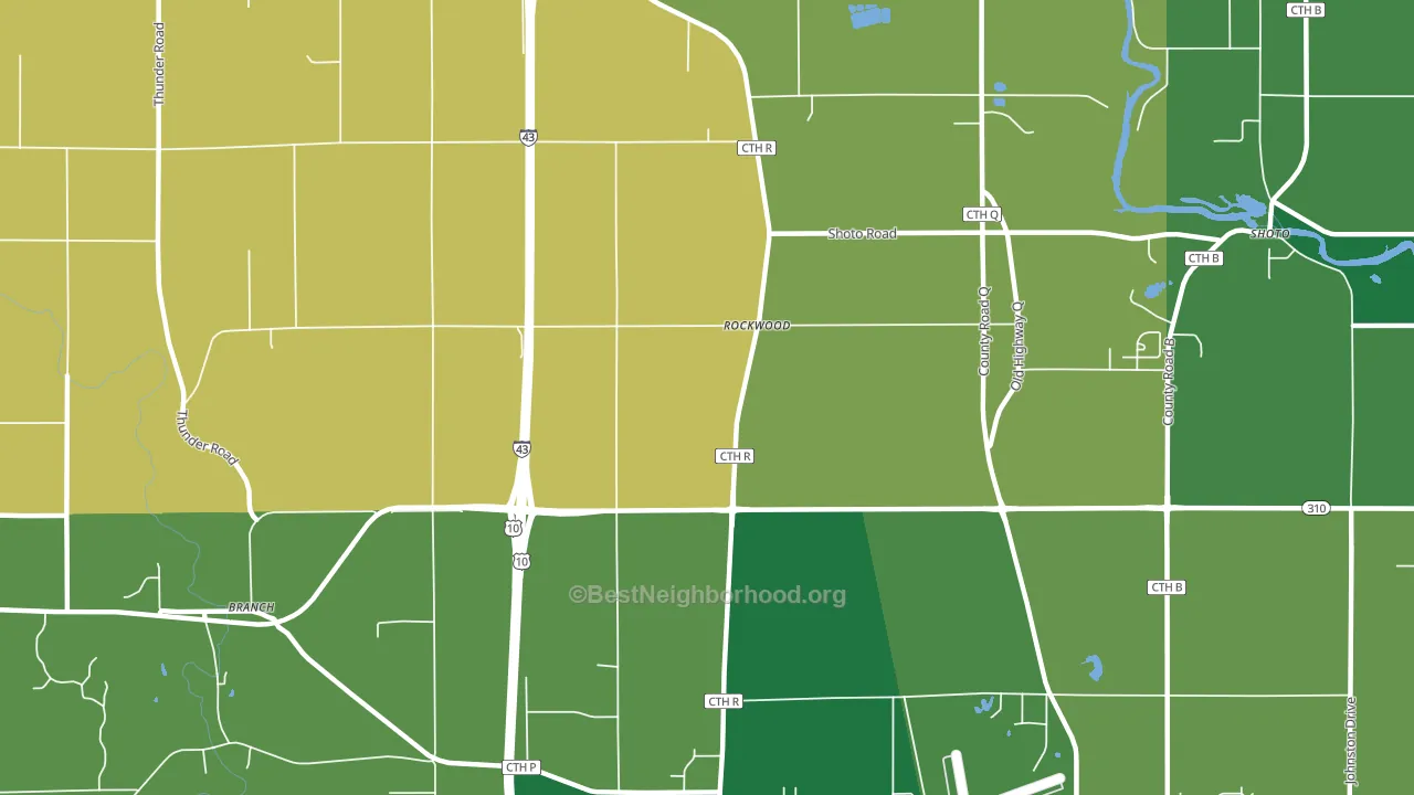 Rockwood, WI block-group voter-turnout map