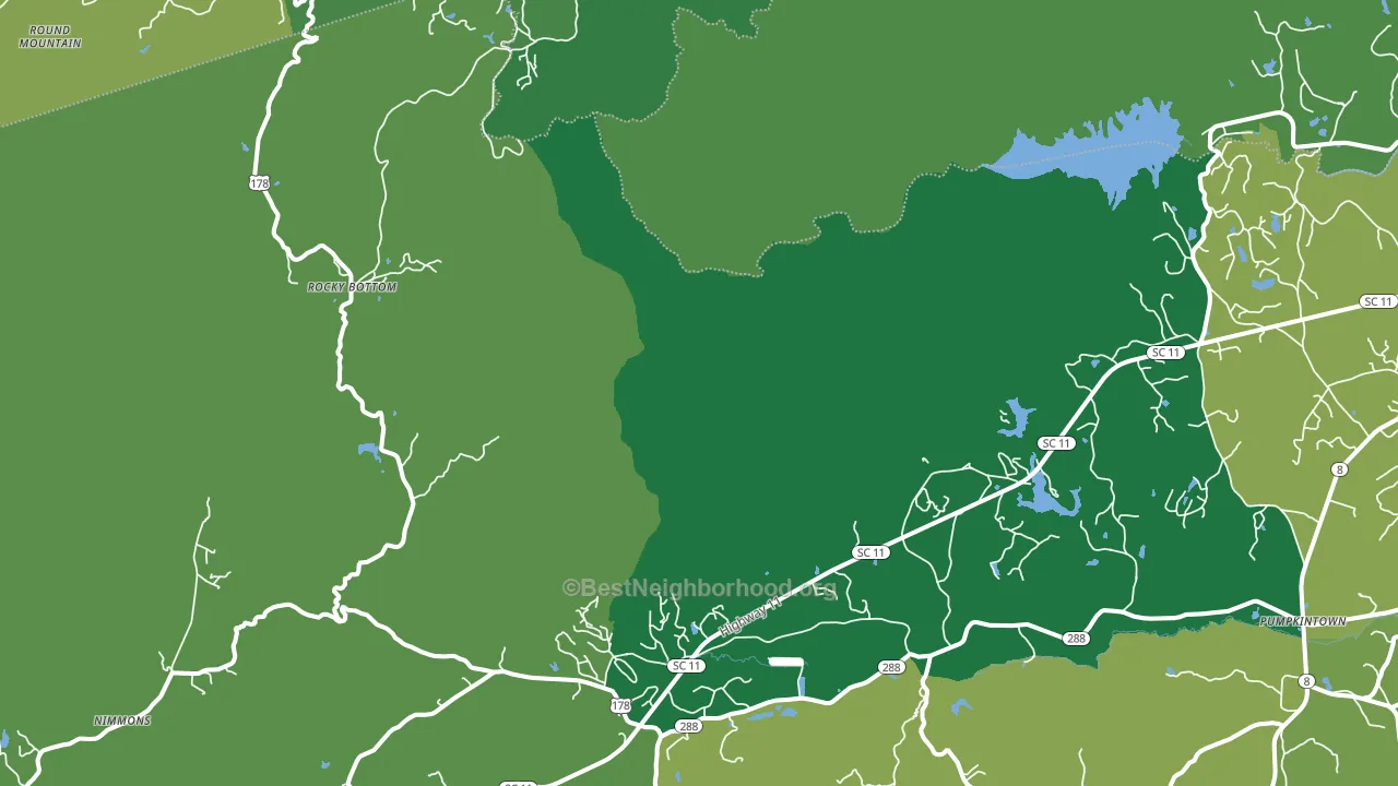 Rocky Bottom, SC block-group voter-turnout map