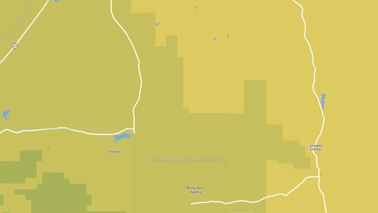 Rocky Boy, MT block-group voter-turnout map