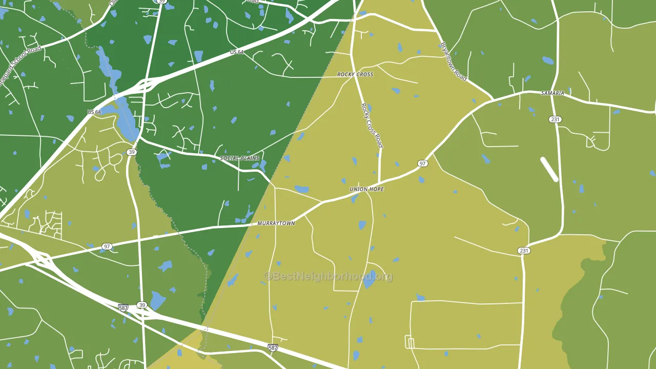 Rocky Cross, NC block-group voter-turnout map
