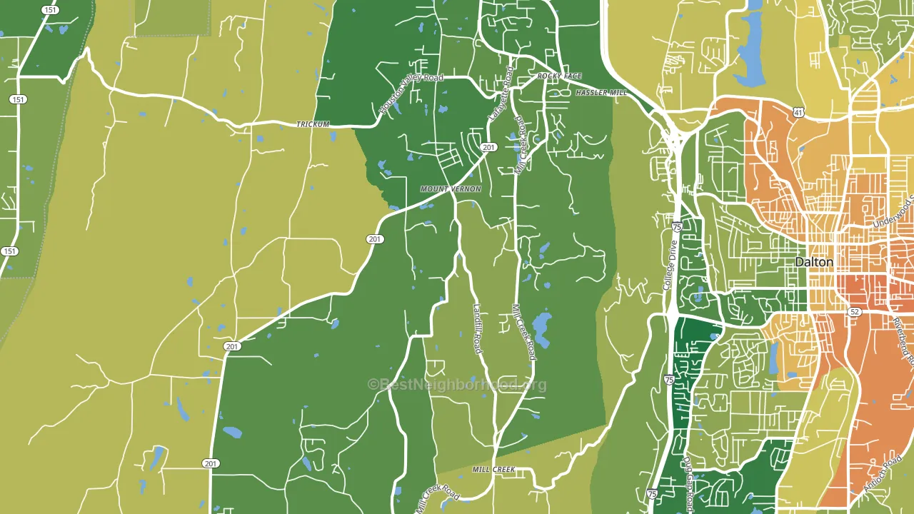 Rocky Face, GA block-group voter-turnout map