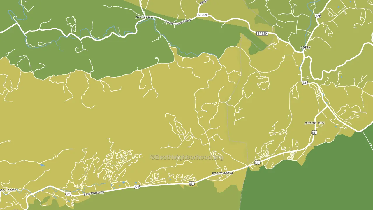 Rocky Grove, TN block-group voter-turnout map