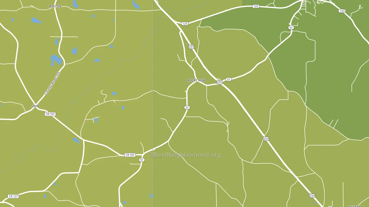 Rocky Head, AL block-group voter-turnout map