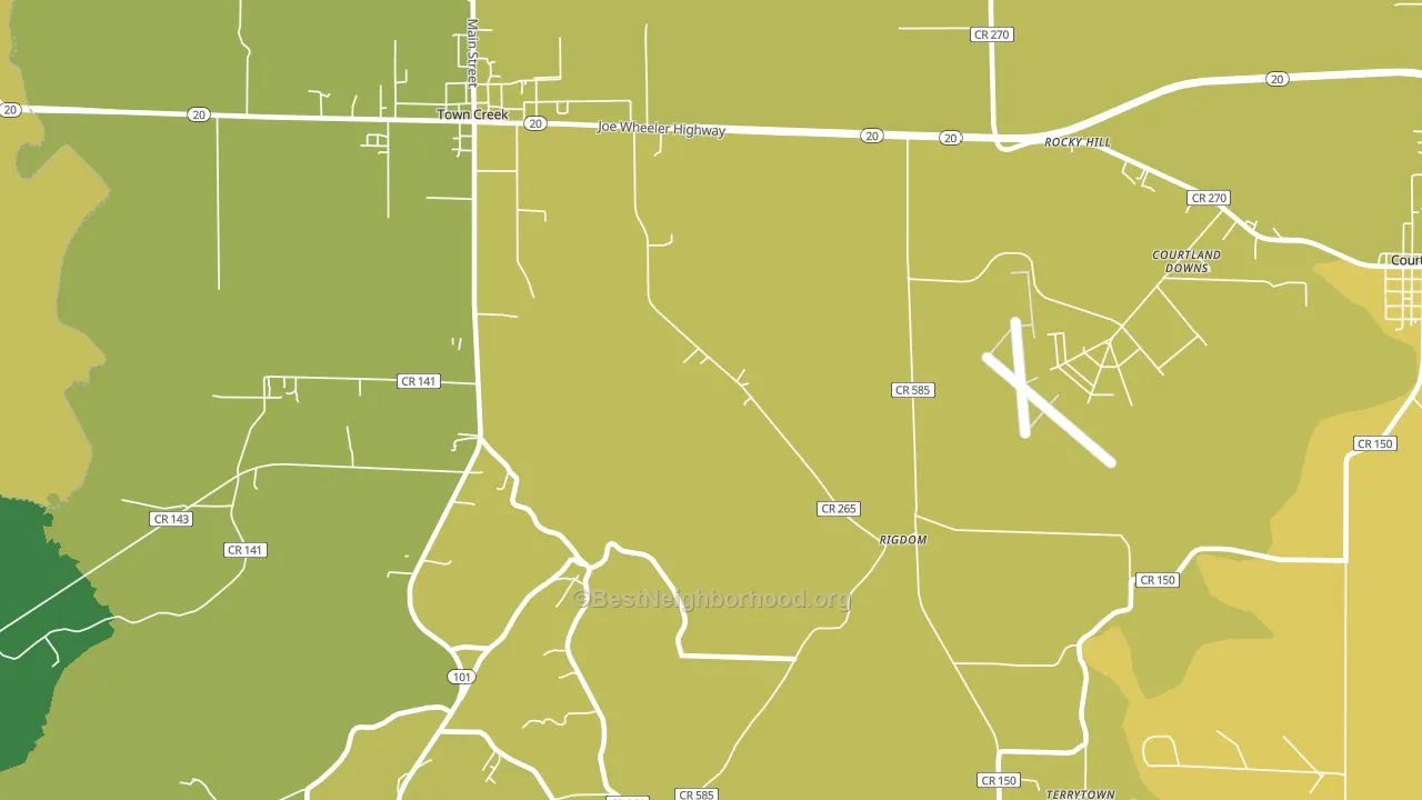 Rocky Hill, AL block-group voter-turnout map