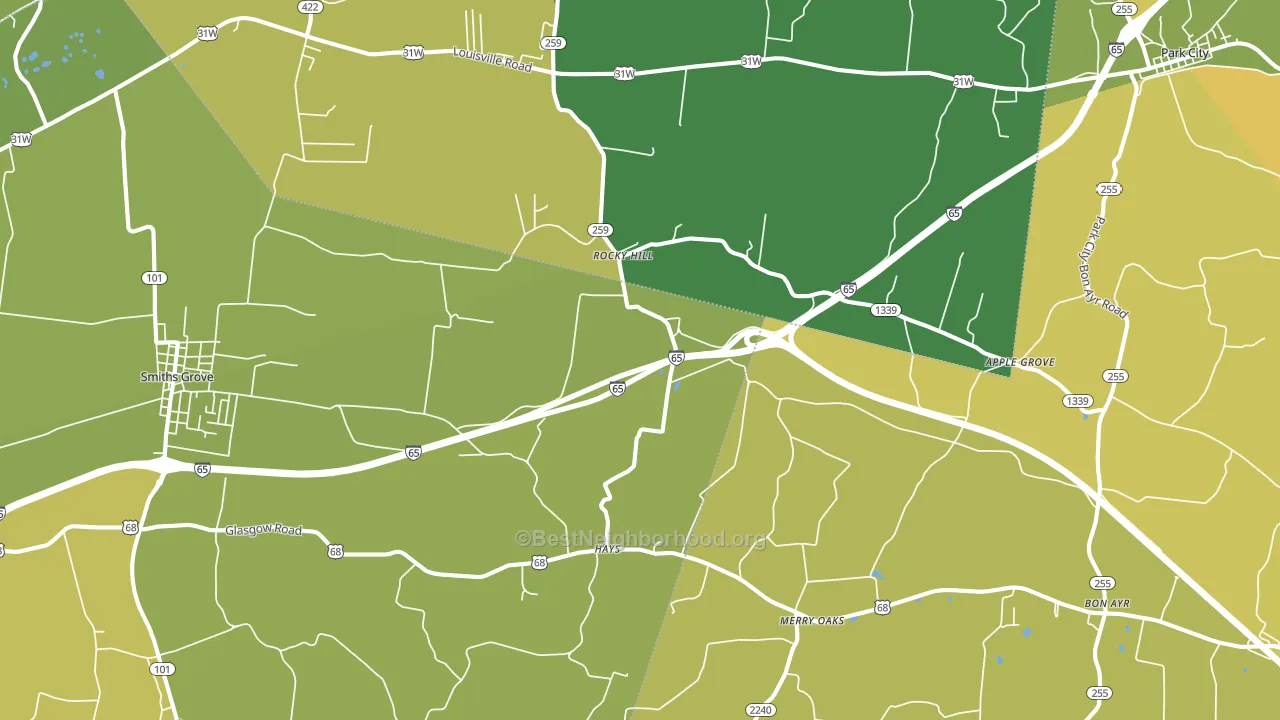 Rocky Hill, KY block-group voter-turnout map