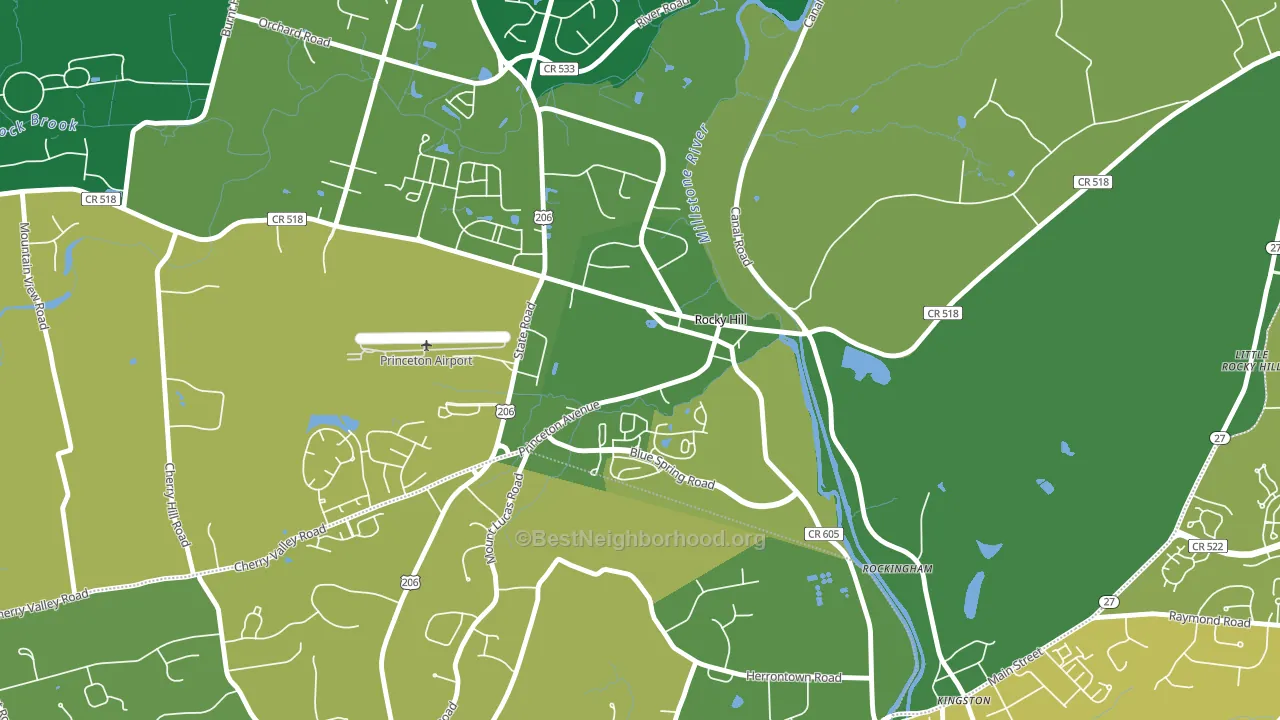 Rocky Hill, NJ block-group voter-turnout map