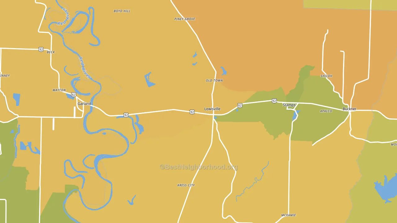 Rocky Mound, AR block-group voter-turnout map