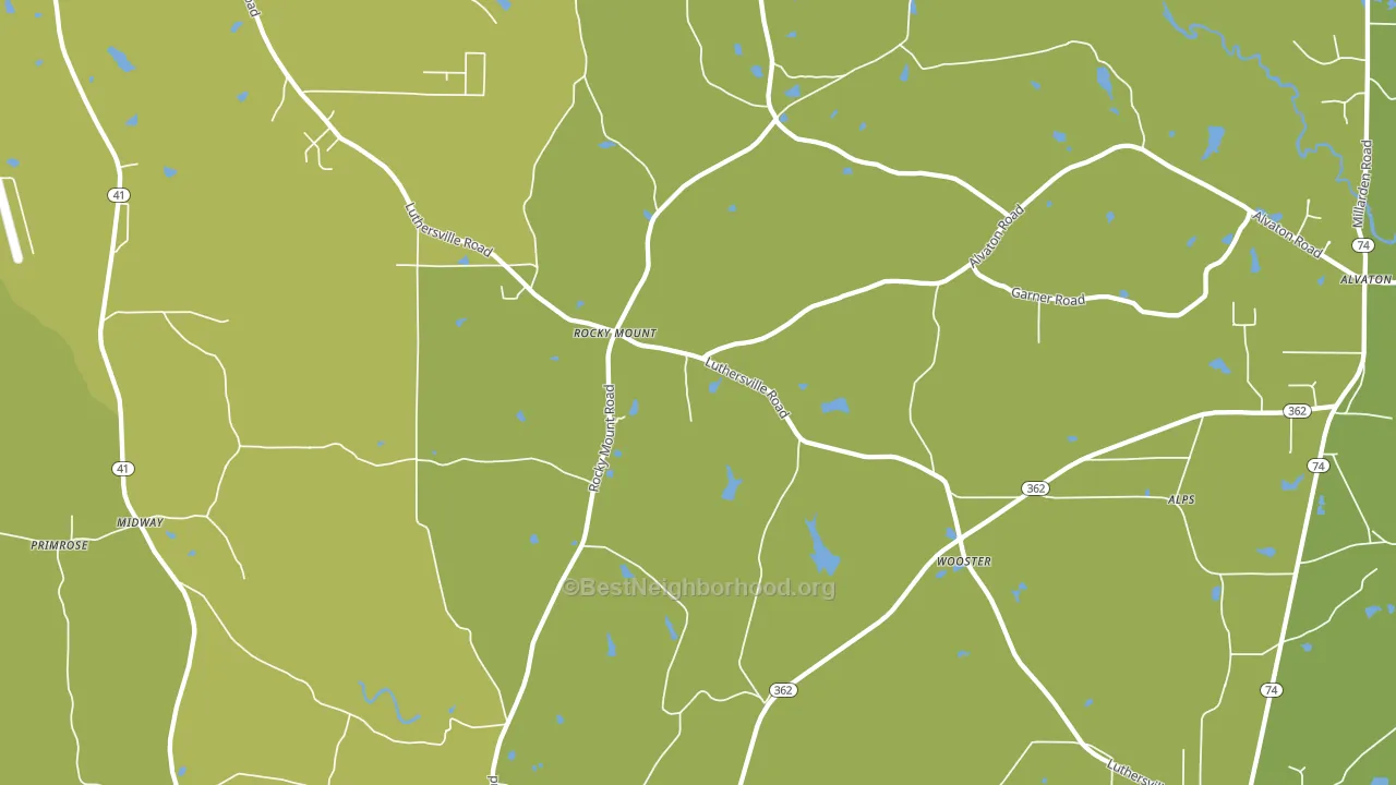 Rocky Mount, GA block-group voter-turnout map