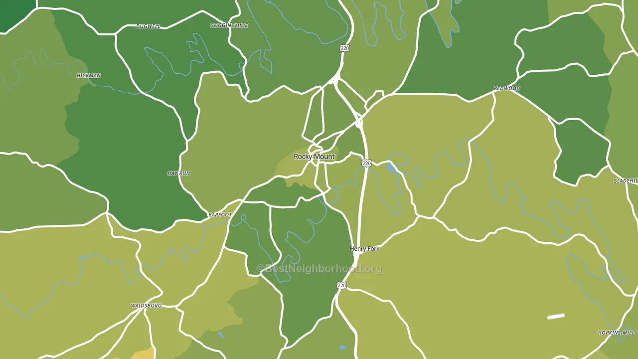 Rocky Mount, VA block-group voter-turnout map