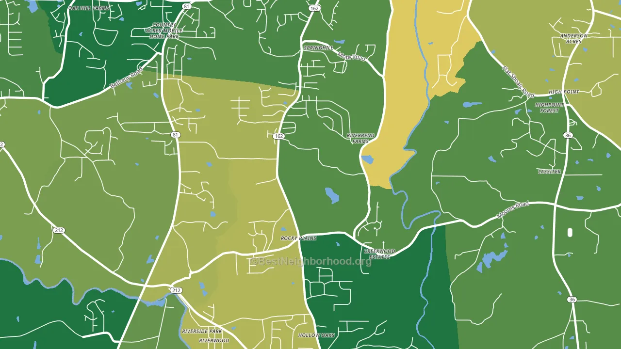 Rocky Plains, GA block-group voter-turnout map