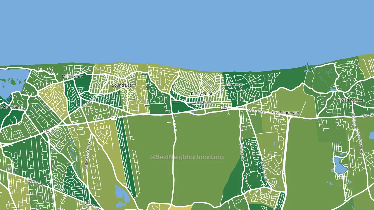 Rocky Point, NY block-group voter-turnout map