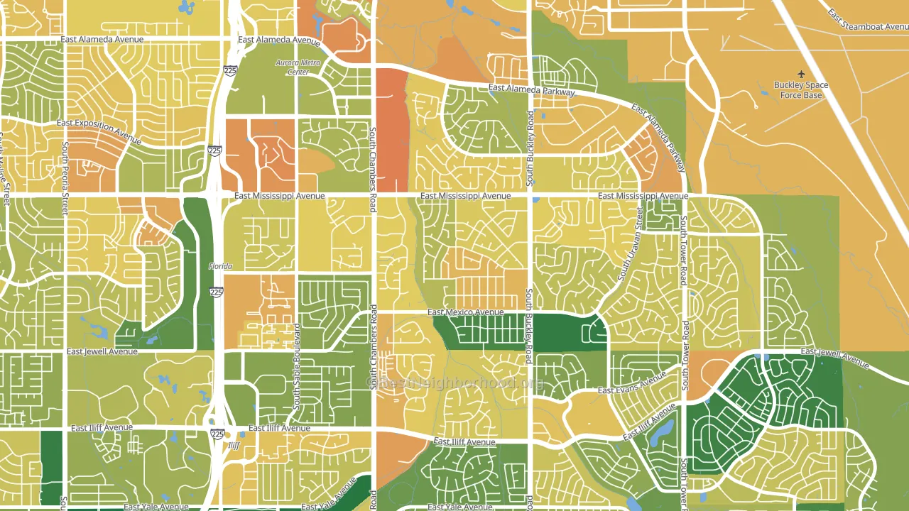 Rocky Ridge, Aurora, CO block-group voter-turnout map