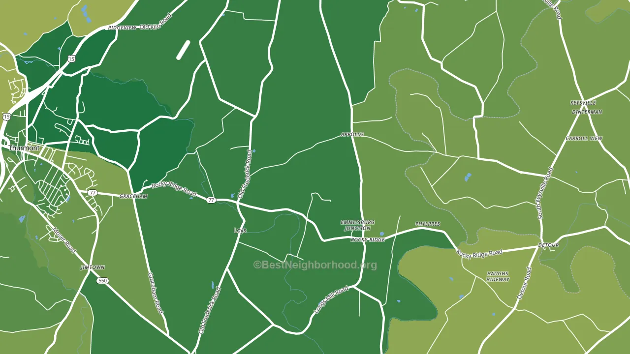 Rocky Ridge, MD block-group voter-turnout map