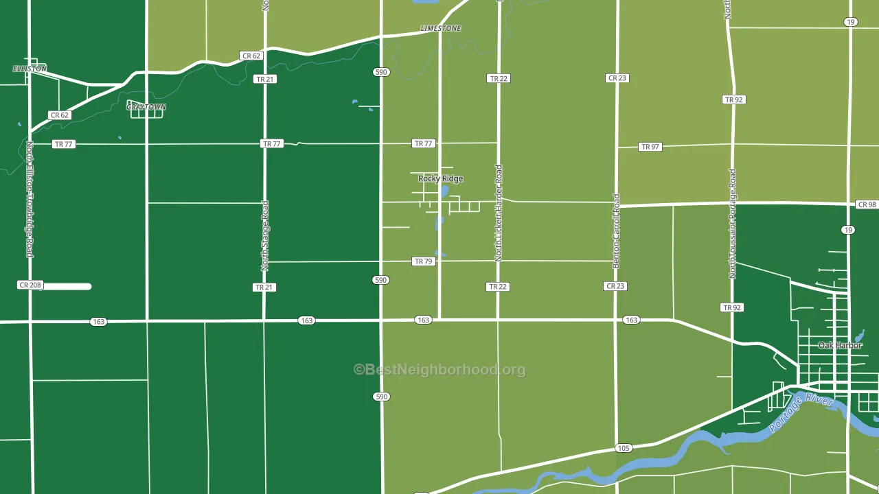Rocky Ridge, OH block-group voter-turnout map