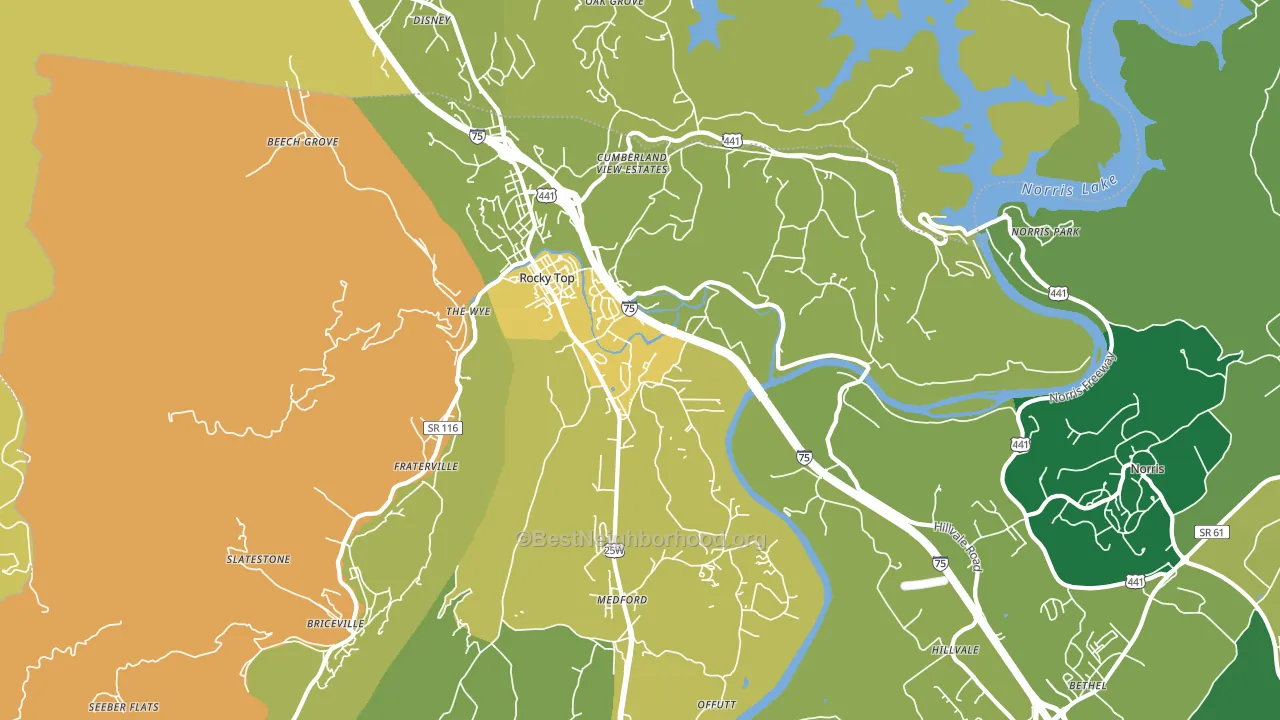 Rocky Top, TN block-group voter-turnout map