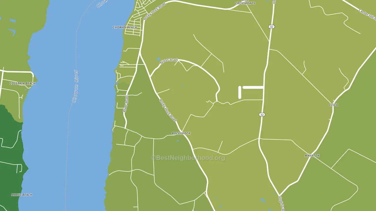 Rockyhock, NC block-group voter-turnout map