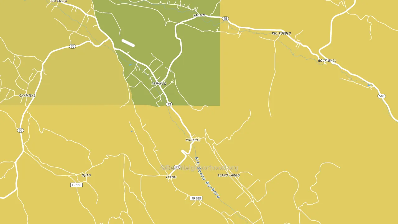 Rodarte, NM block-group voter-turnout map