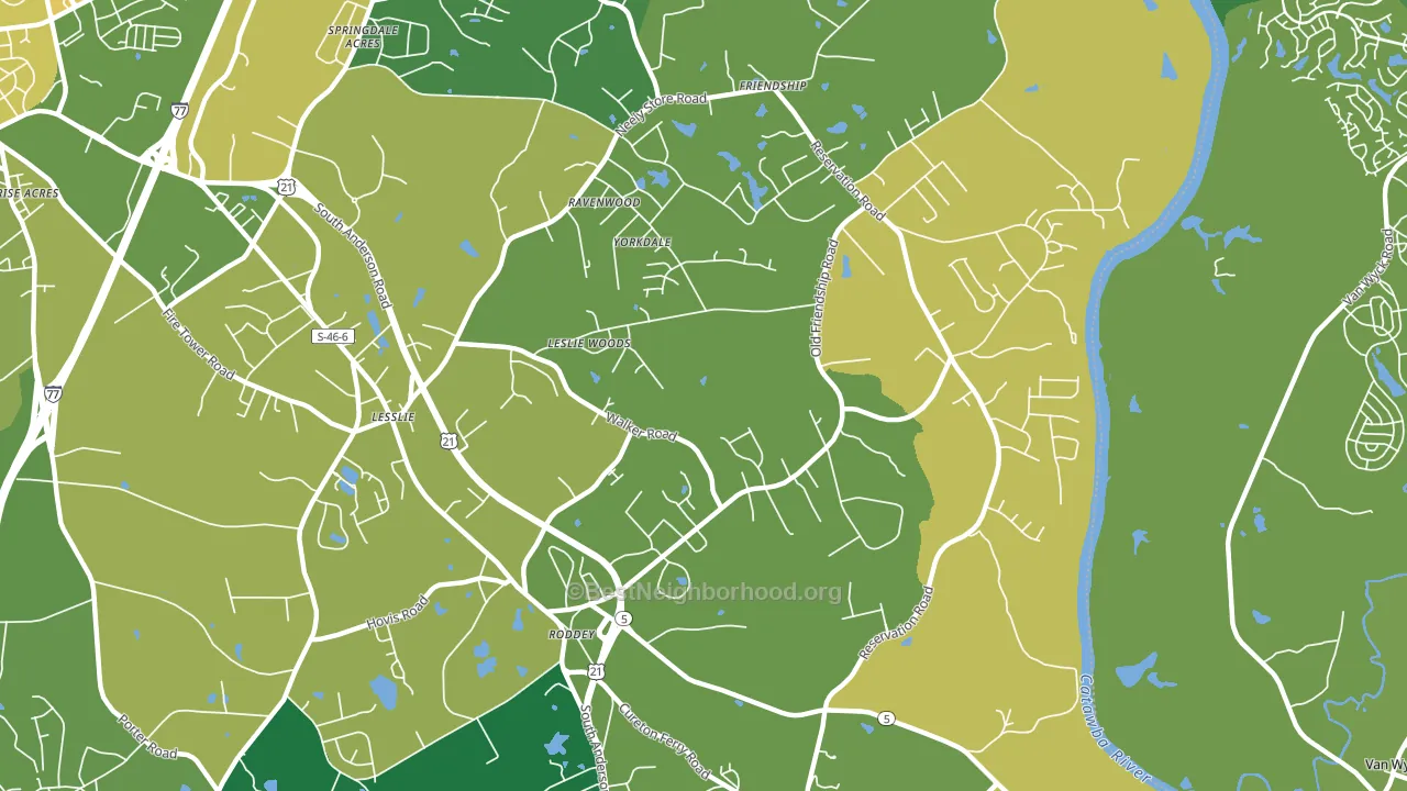 Roddy, SC block-group voter-turnout map