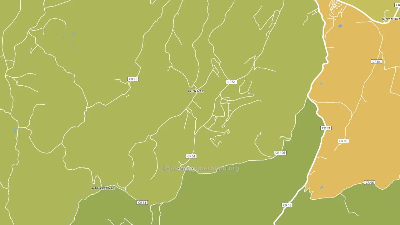 Rodemer, WV block-group voter-turnout map