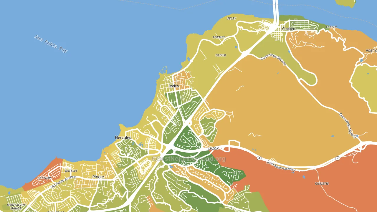 Rodeo, CA block-group voter-turnout map