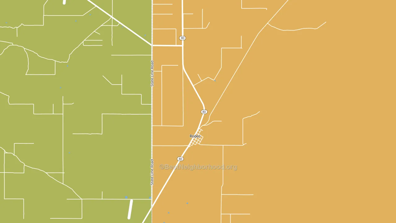 Rodeo, NM block-group voter-turnout map