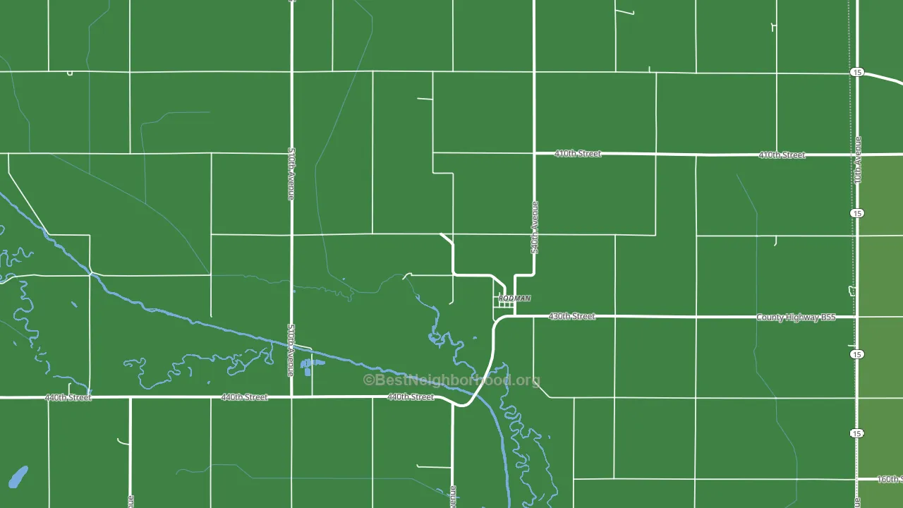 Rodman, IA block-group voter-turnout map
